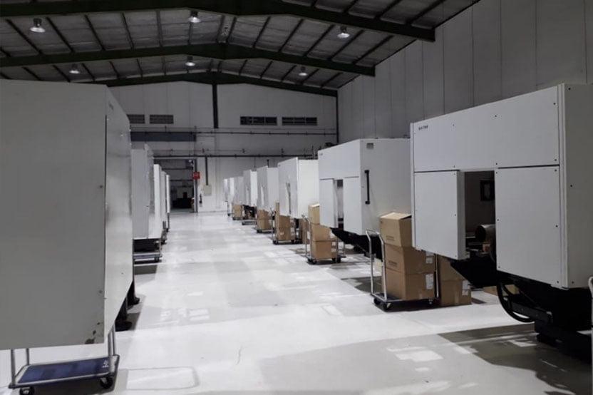 Injection molding production aisle published by GIH